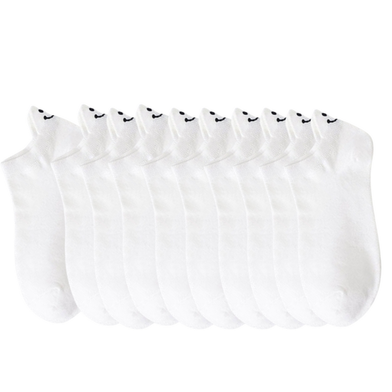 Meia-passos alegres - Cores Únicas- 10 pares