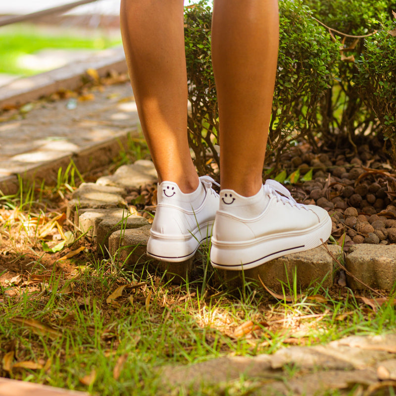 Meia-passos alegres - Cores Únicas- 10 pares