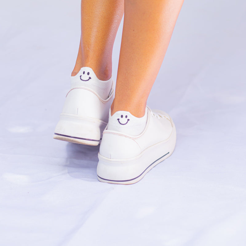 Meia-passos alegres - Cores Únicas- 10 pares