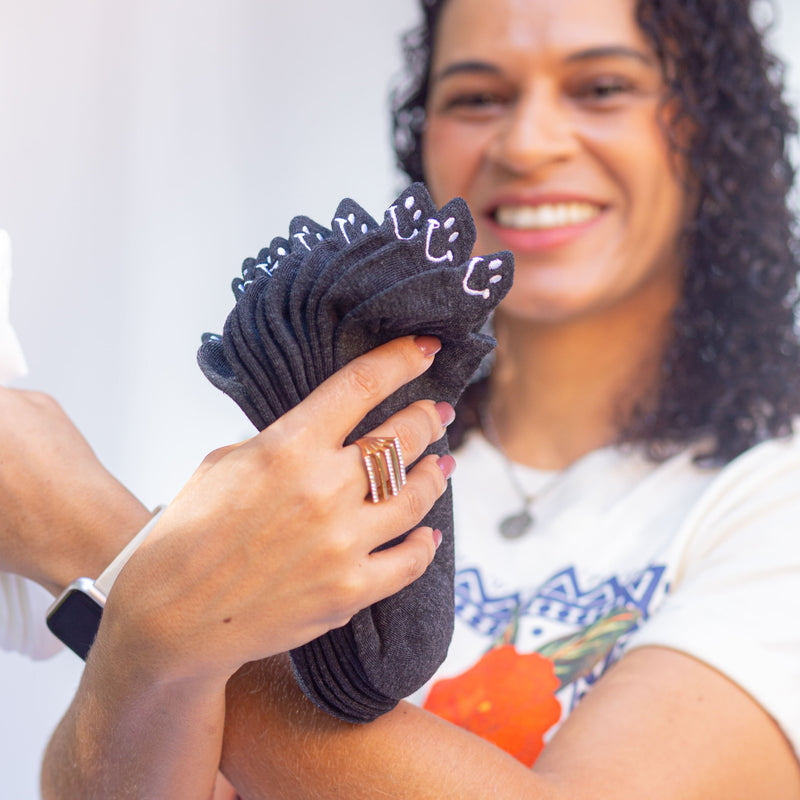 Meia-passos alegres - Cores Únicas- 10 pares