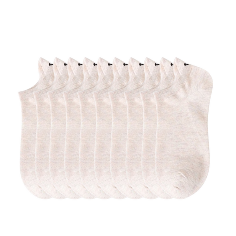 Meia-passos alegres - Cores Únicas- 10 pares