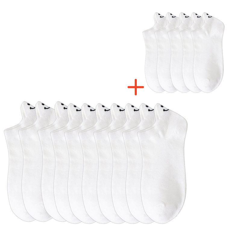 Meia-passos alegres - Cores Únicas- 10 pares