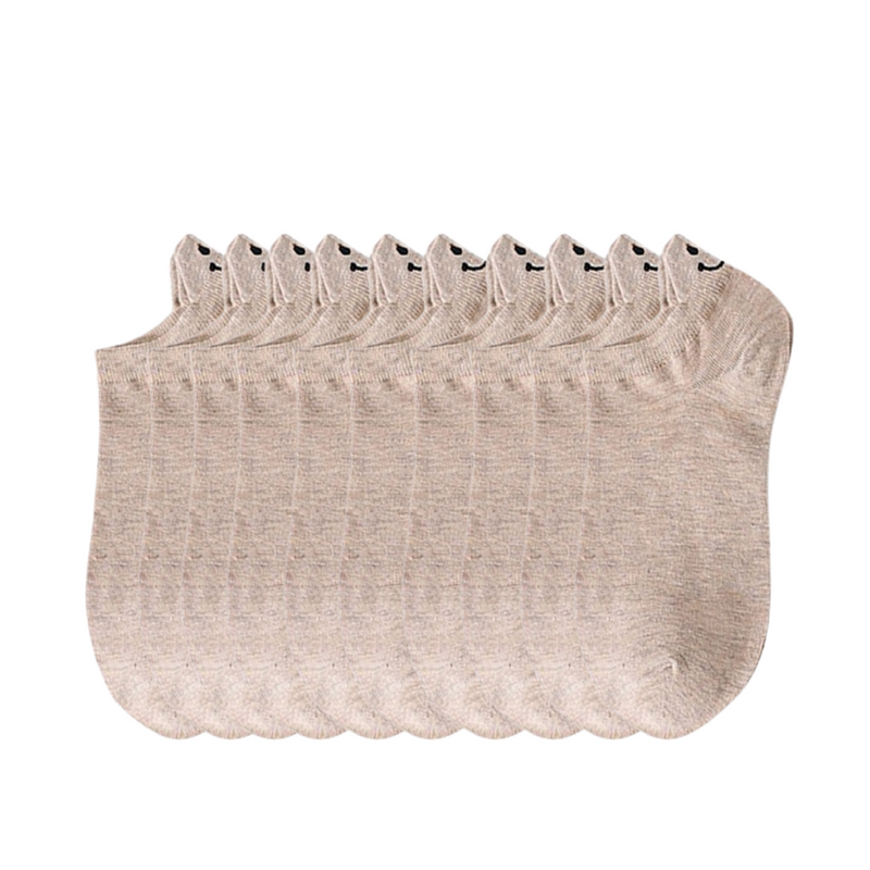 Meia-passos alegres - Cores Únicas- 10 pares